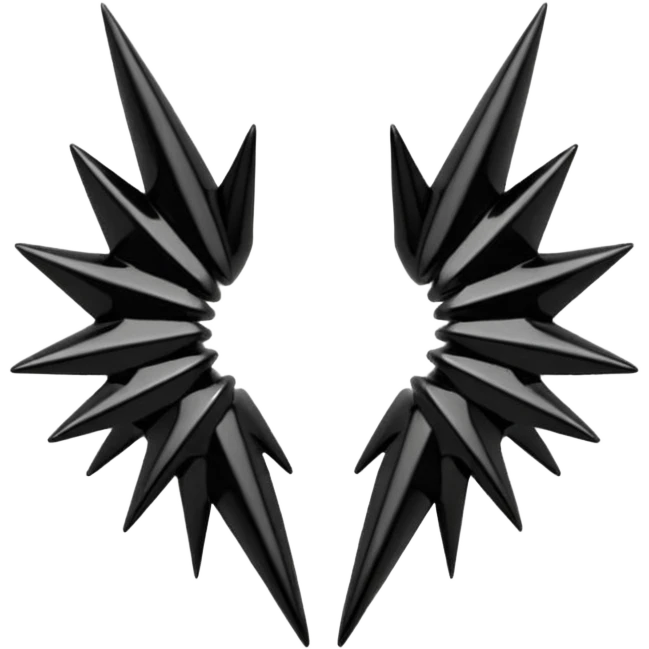 Spiky gothic metallic onyx ear cuffs ear climbers accessory  emoji