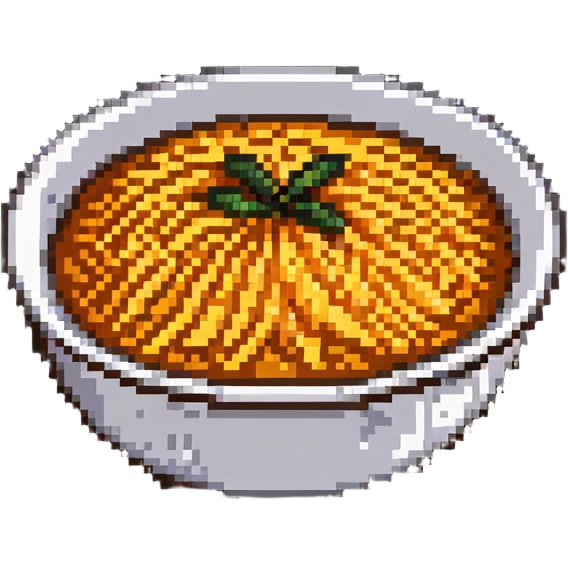 bowl of orange rice, pixel style emoji