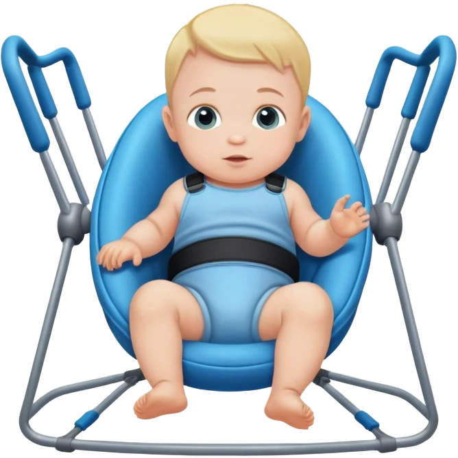 Baby boy in bouncer emoji