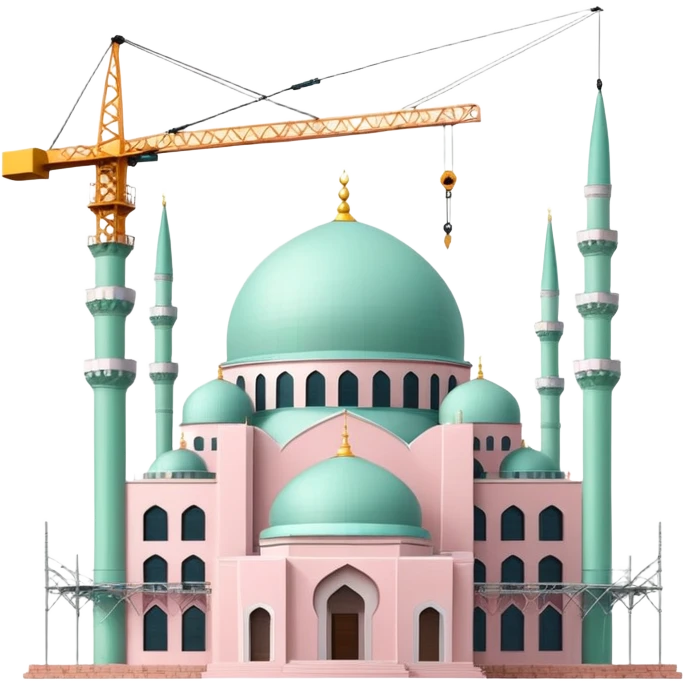 Light Pink and mint İstanbul mosque under construction  emoji