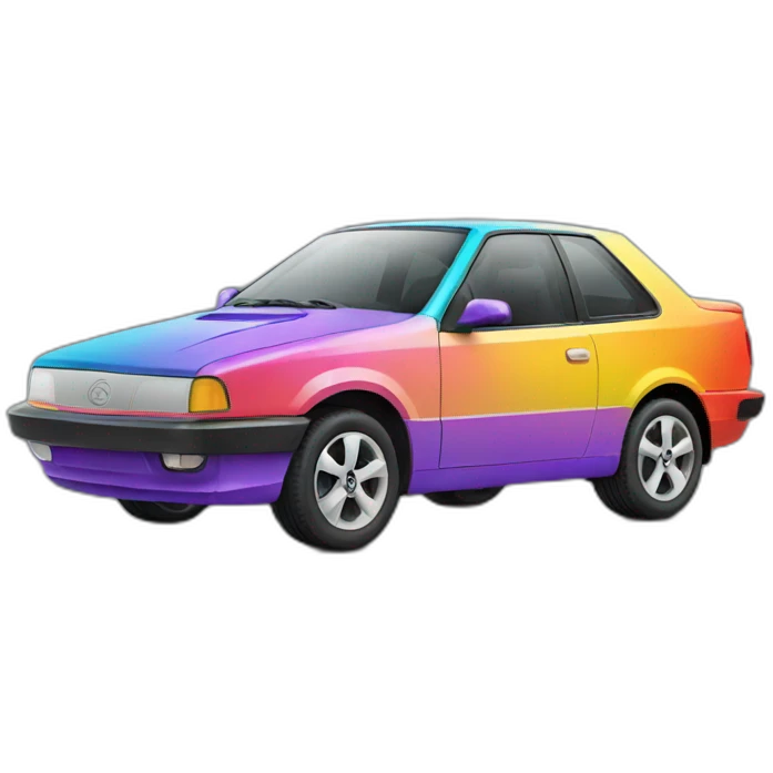 Colorful car emoji