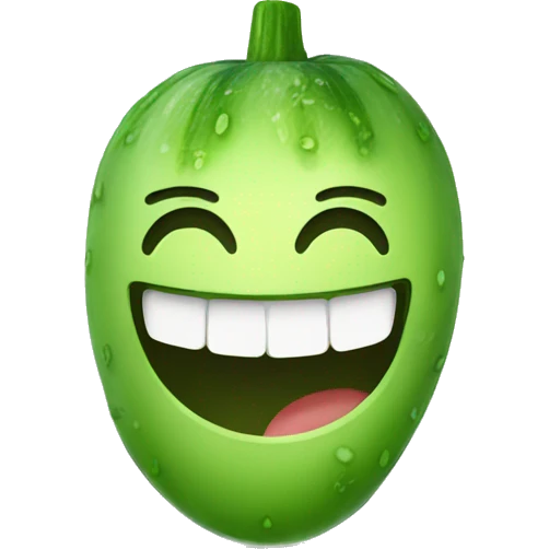 Smiley face with cucumber emoji