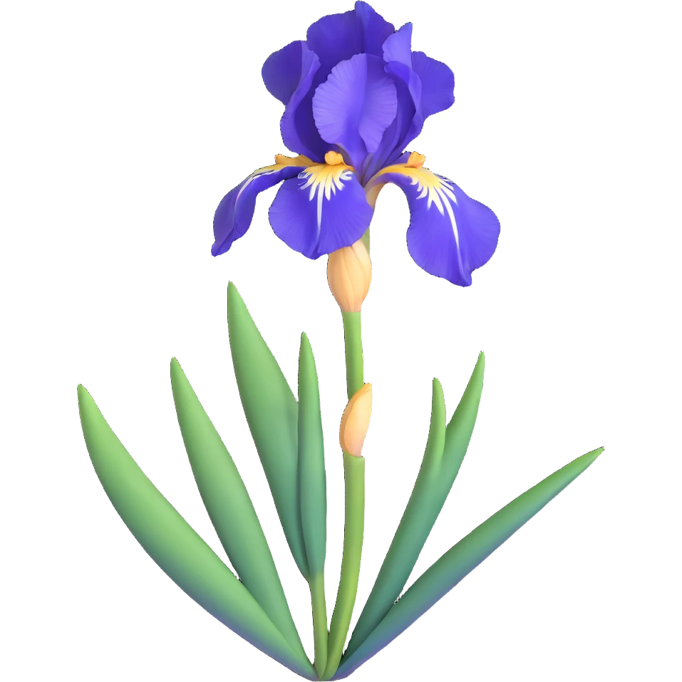 blue flag iris flower emoji