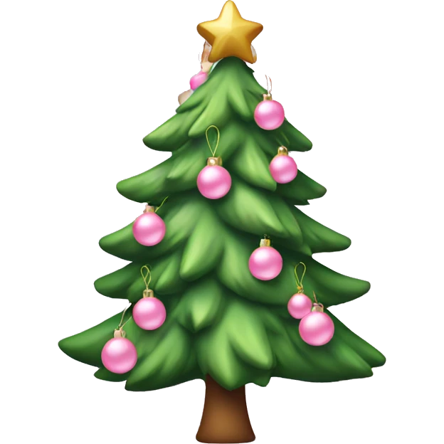 christmas tree with baby pink decorations emoji