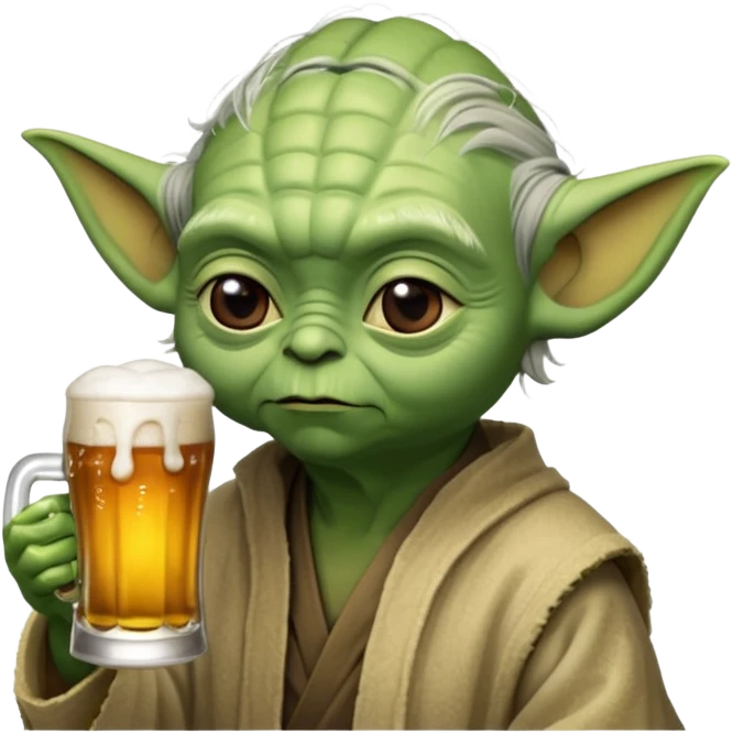 Yoda avec une bierre emoji