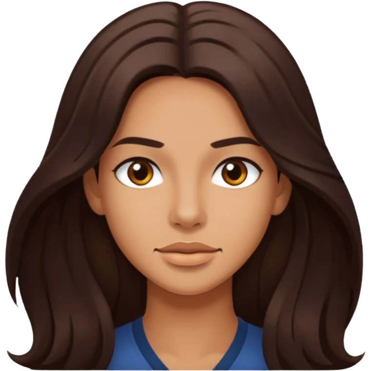 Spectacular Smith with long dark brown hair, tan skin emoji