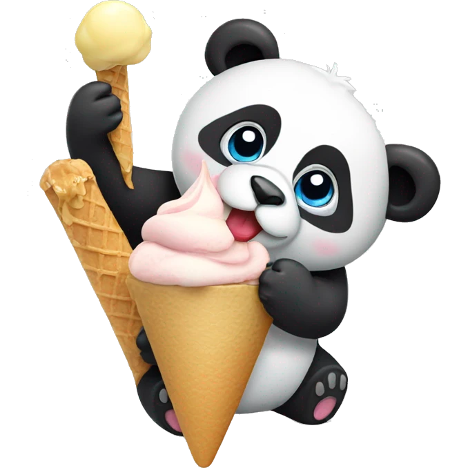 Panda eating ice cream emoji