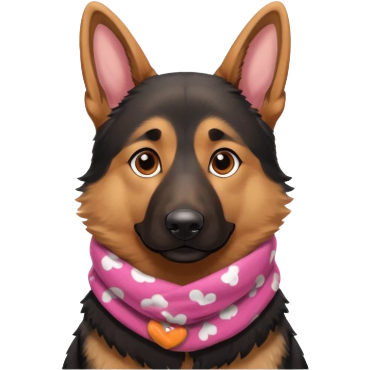 German shepherd with Dunkin donuts scarf emoji