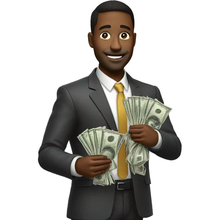 investor with money in hand (realistic) emoji