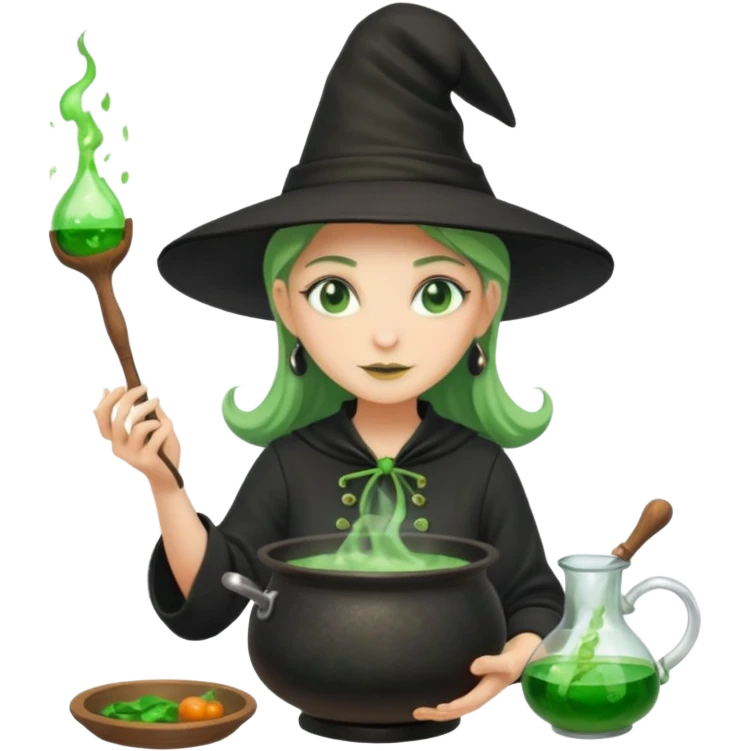 green witch cooking potion emoji