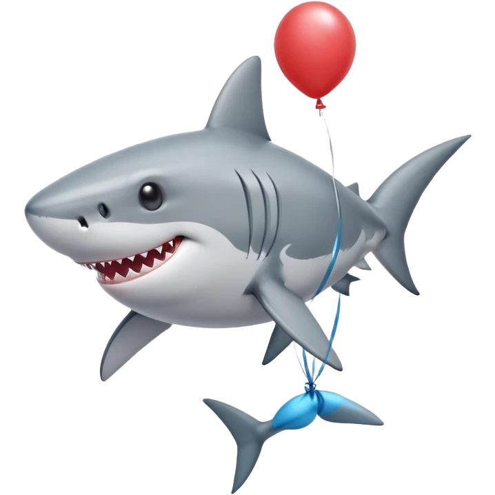 shark with balloon emoji