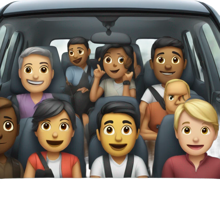 Small car full of people emoji