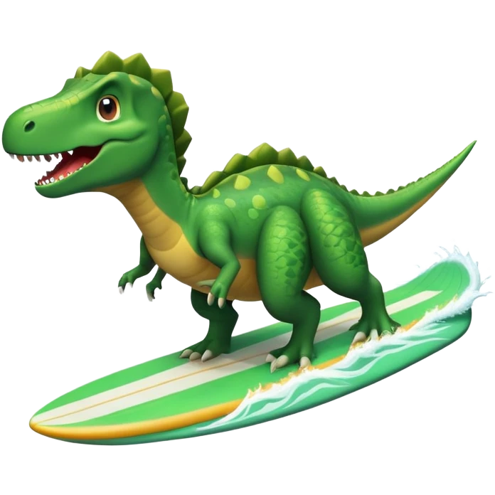 Dinossauro surfando  emoji