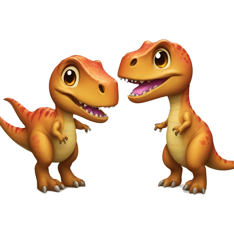 Dinosaurs in love emoji