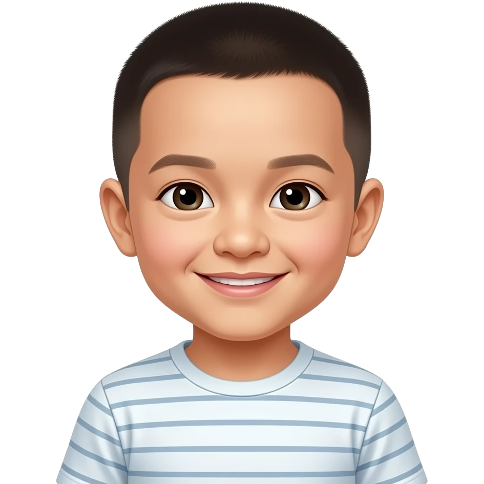 Make an emoji of Leo Chen baby boy, less hair make him look younger emoji