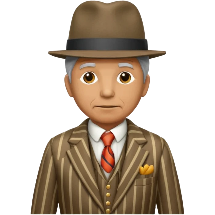 old weighted man with striped suit and felt hat emoji