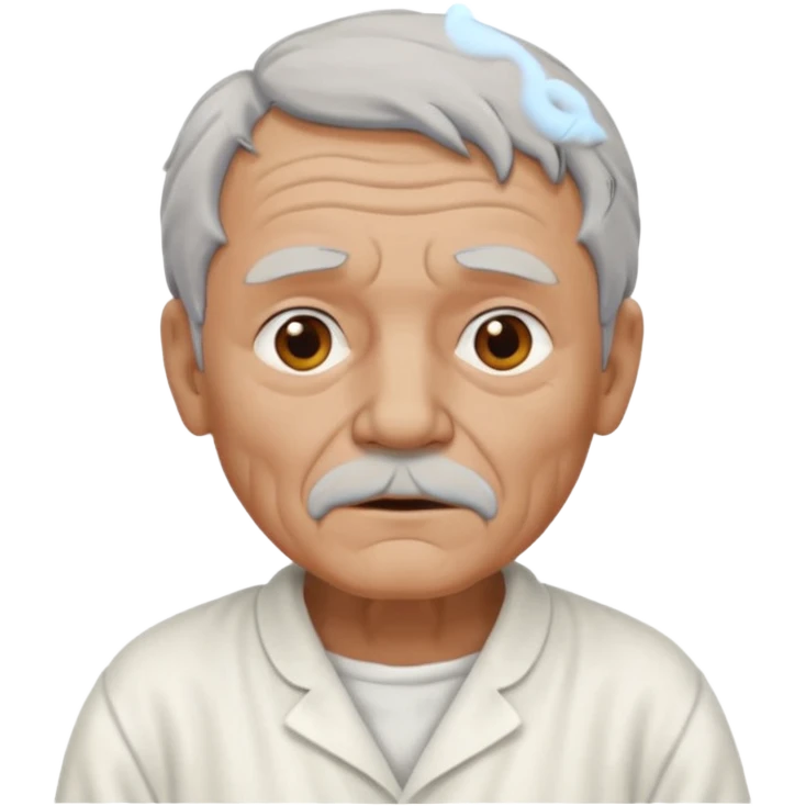 An old man made out of clay and wearing a white nightgown emoji