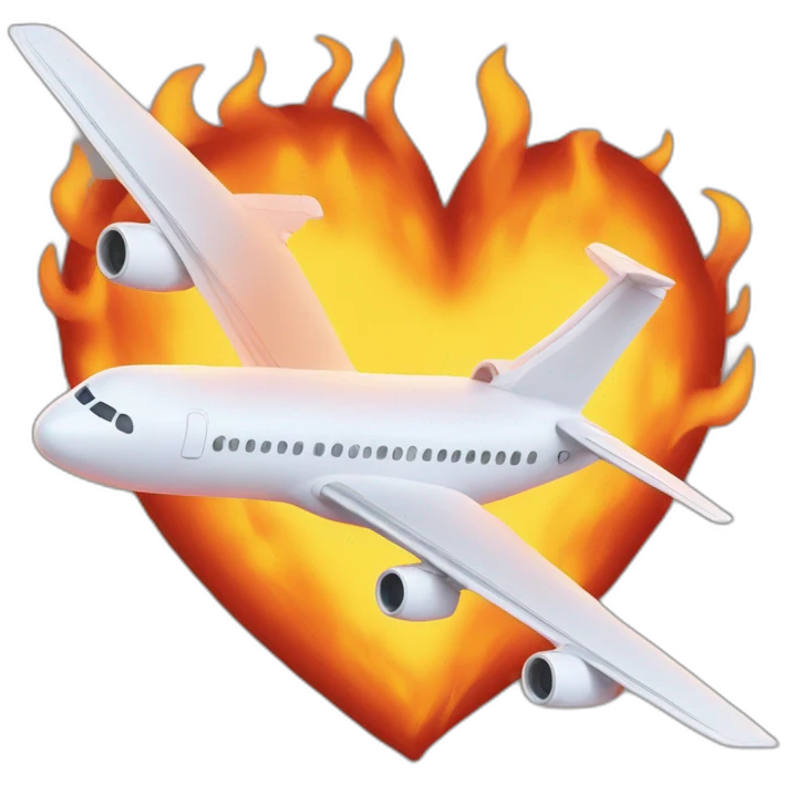Plane White heart on flames. Take this as reference ❤️‍🔥 emoji