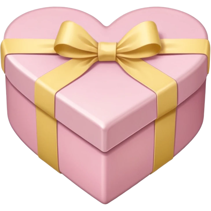 Box of chocolates (heart) in soft pink, beige and yellow pastel colors emoji