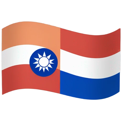Peach in Taiwan flag colors emoji