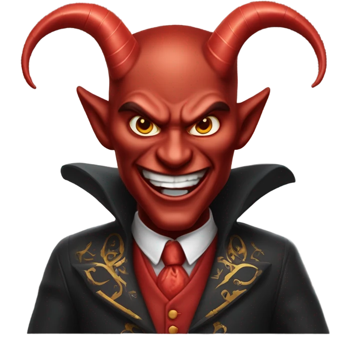 devil evil villian suit front and back emoji