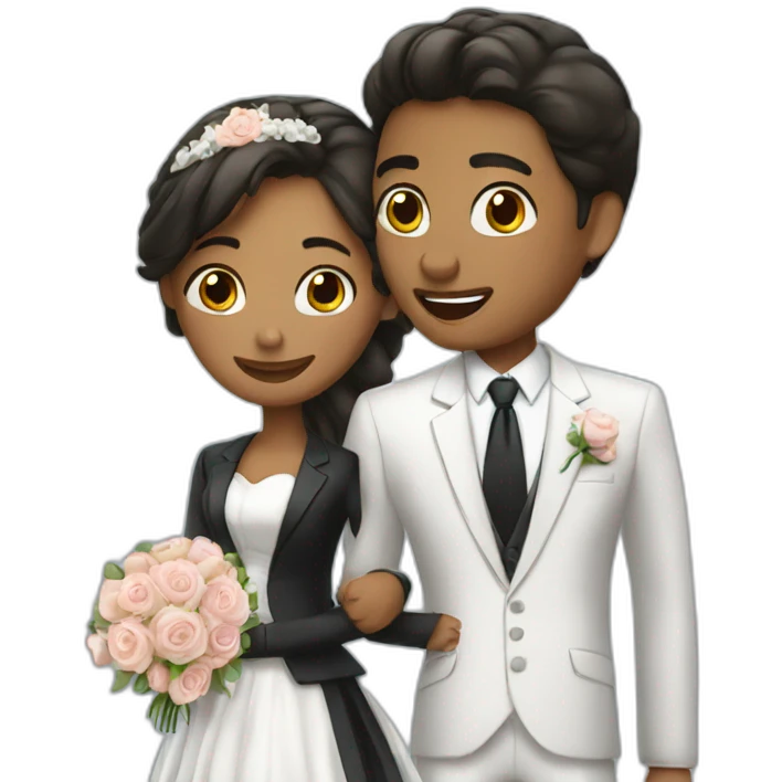 Two girls Just married in love one wearing a suit emoji