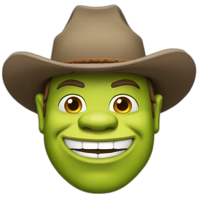 Shrek with cowboy hat emoji