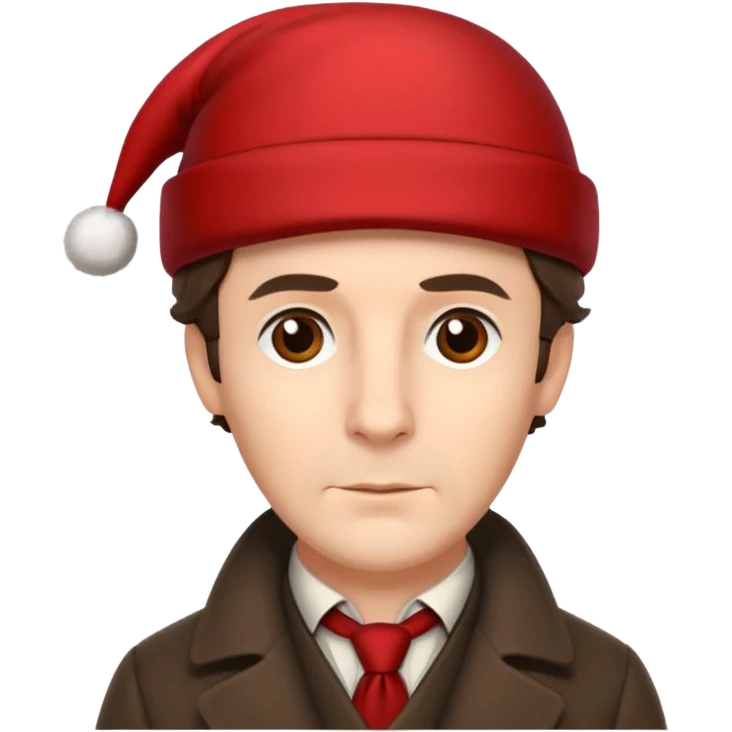  sherlock holmes with a xmas hat emoji