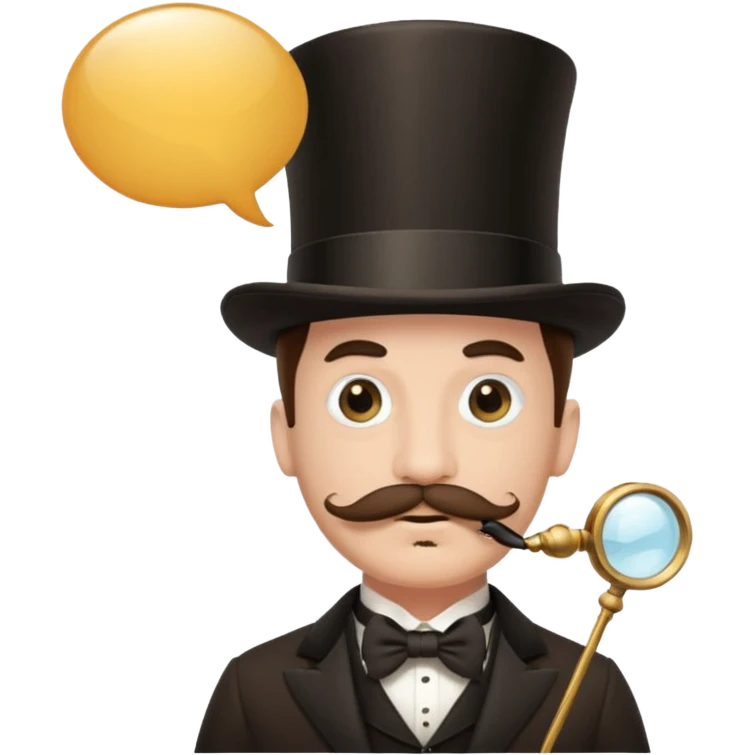 Fancy man with top hat and mustache and wearing monocle, and having a speech bubble saying, “it is so” emoji