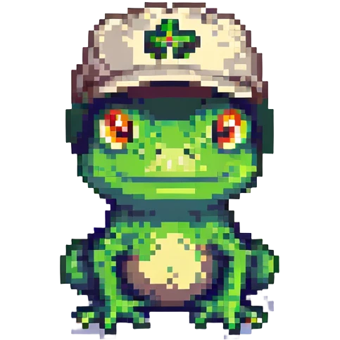 frog wearing a cap emoji