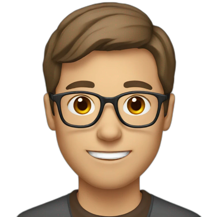 Teacher with glasses and brown hair emoji