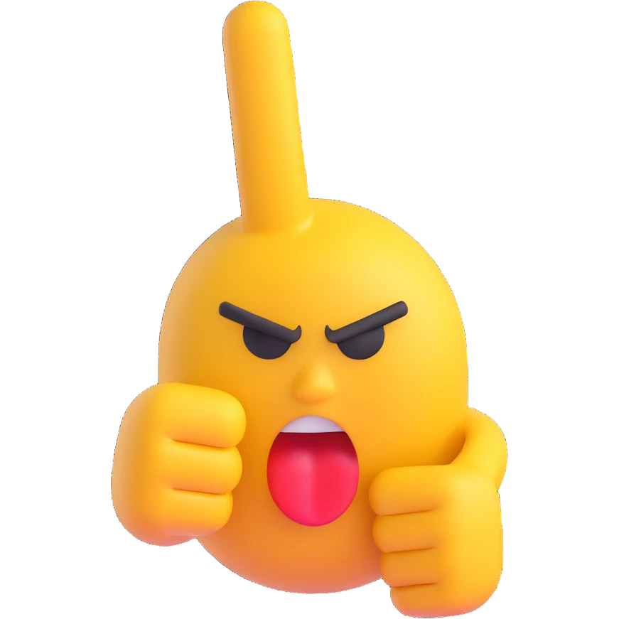 angry emoji showing middle finger emoji