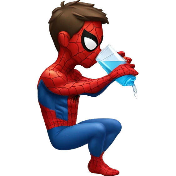 spiderman drinking water emoji