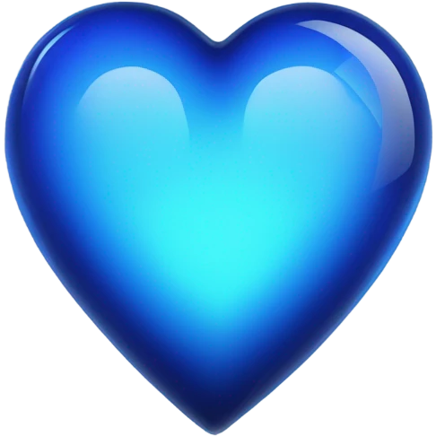 Neon glass cobalt heart  emoji