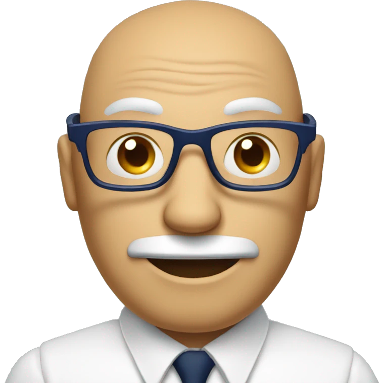 A mid aged man with specs white shirt and  navy blue tie reading a  book in hand emoji
