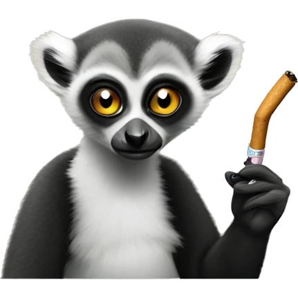 A lemur smoking a cig emoji