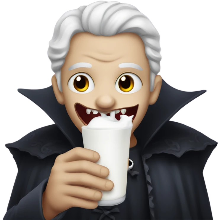 A vampire drinking milk emoji