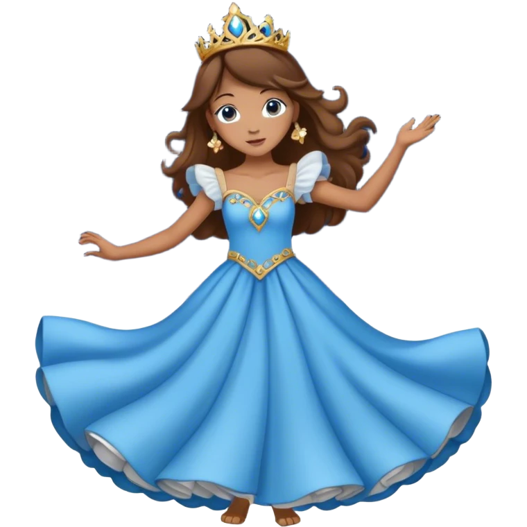 Mushroom princess brown hair blue eyes dancing under the moon  emoji