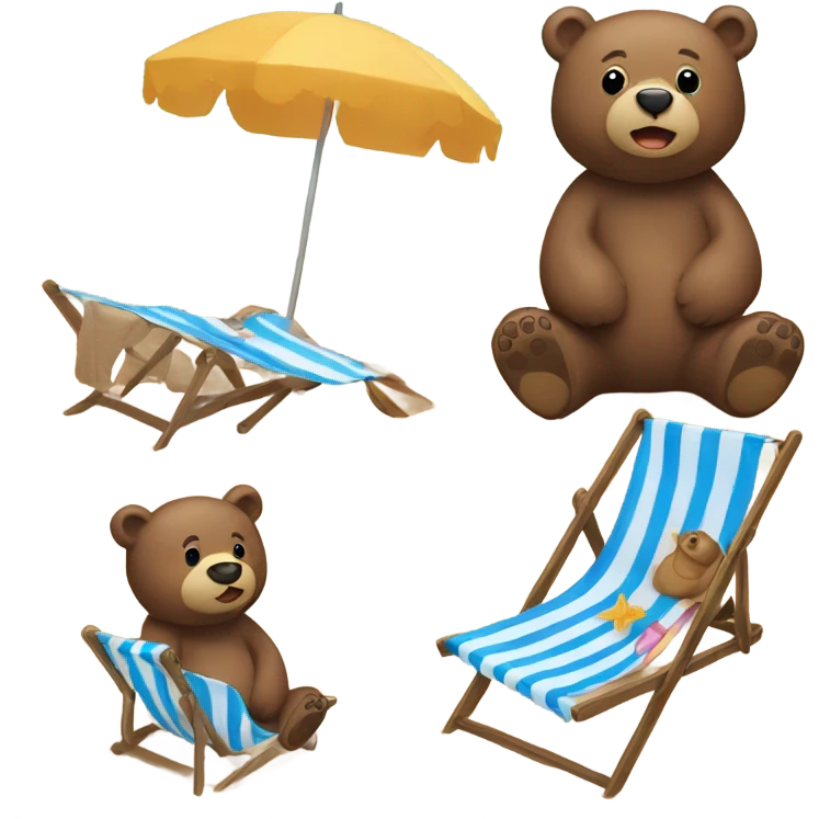 Brown bear at the beach emoji