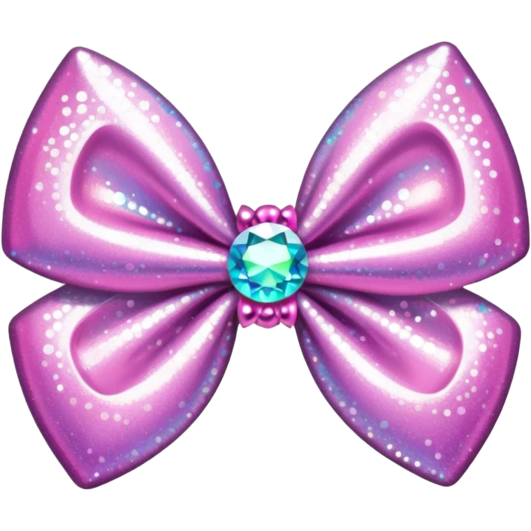glitter pink crystal hair bow emoji