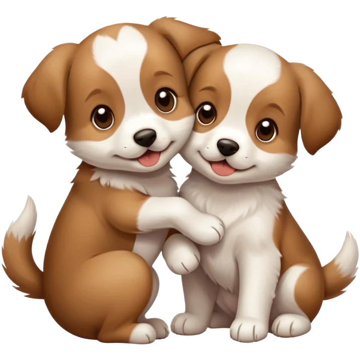 Two puppy best friends super super cute and excited. They love each other so much emoji