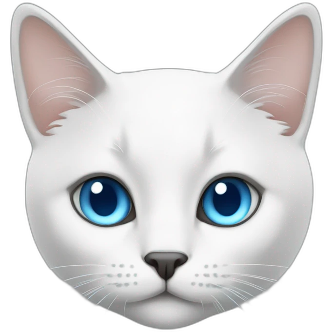 White Bermin cat with blue eyes emoji