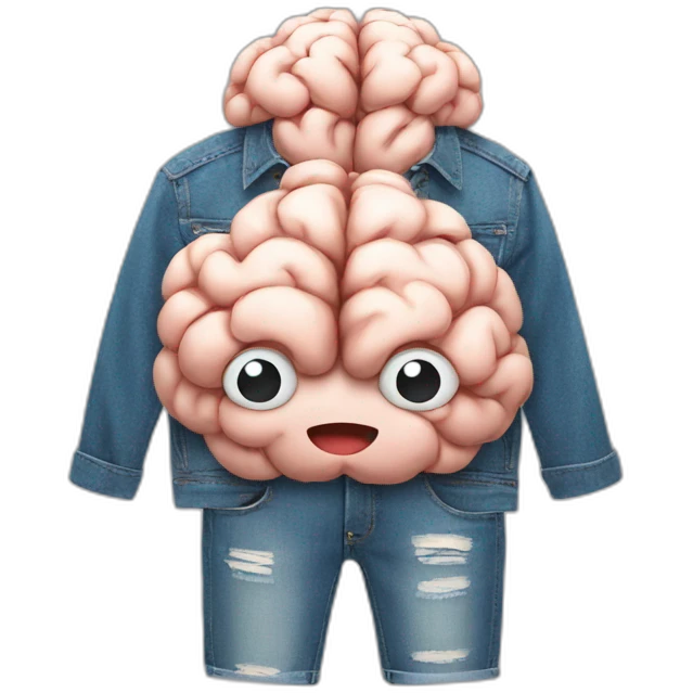 a brain wearing a pair of jeans emoji