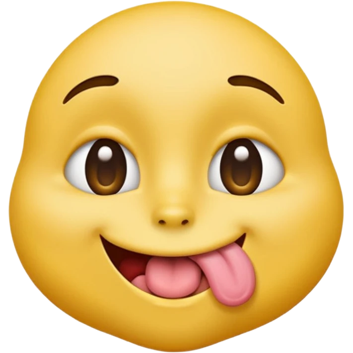 standard yellow emoji face leaning in for a kiss eyes rolled back tongue out exaggerated emoji