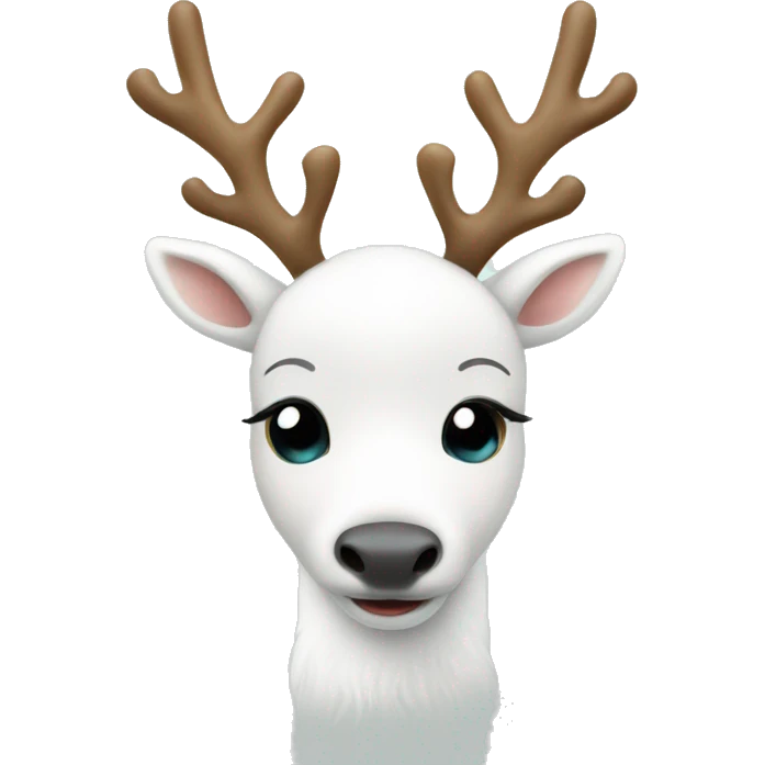 cute white reindeer christmas emoji