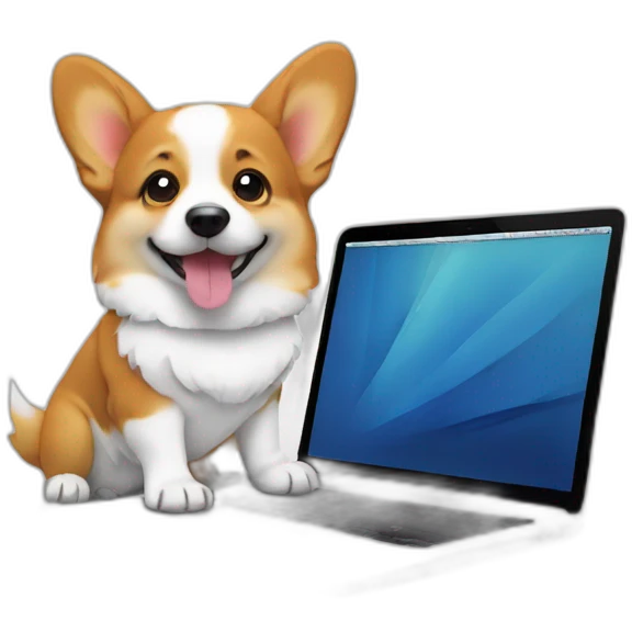 Corgi with laptop emoji