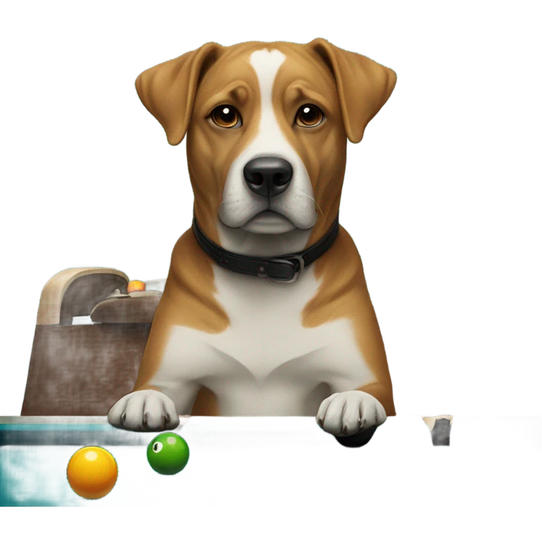 Dog playing pool emoji
