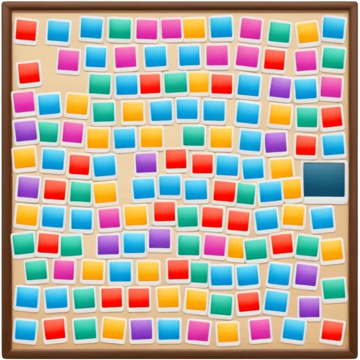 Collage board with polaroid photo emoji