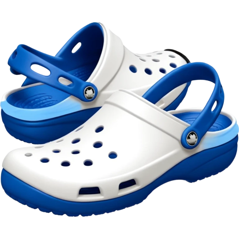 Pure white Crocs clogs, all-white straps and sole, no blue or other colors, matte white material, ventilation holes, dark background, realistic product photo, monochrome white only, no logos. bottom white, laces white emoji