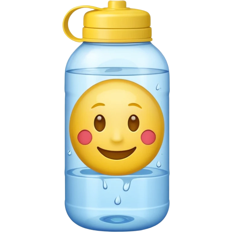 Emoji yellow stuck in a water bottle emoji